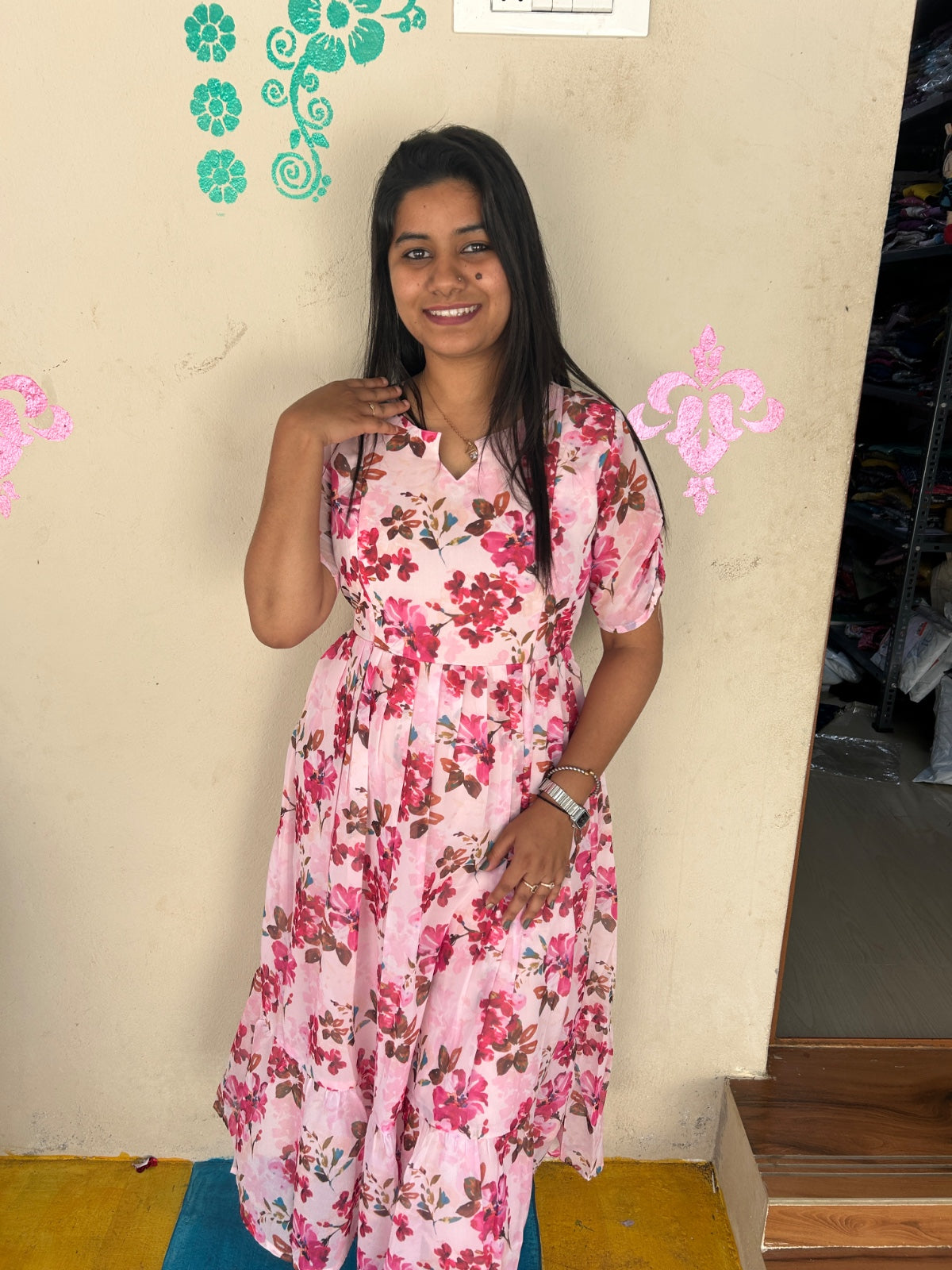 Georgette Floral Frock GFF10