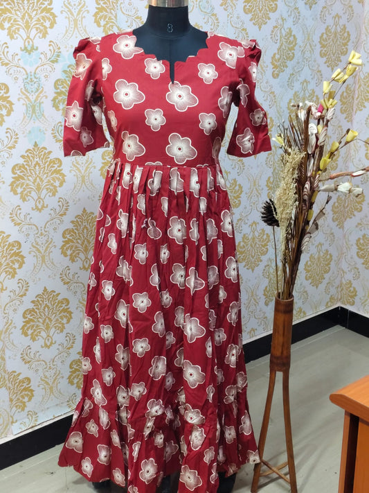 Cotton Floral Frock - CFF111