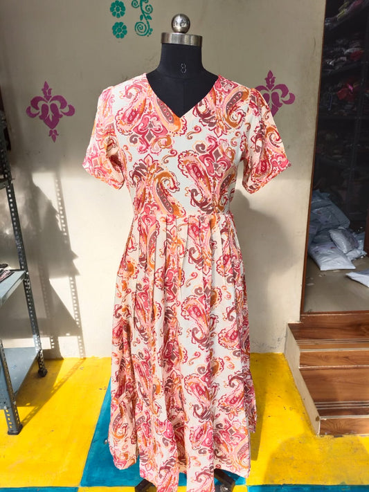 Cotton Floral Frock - CFF111