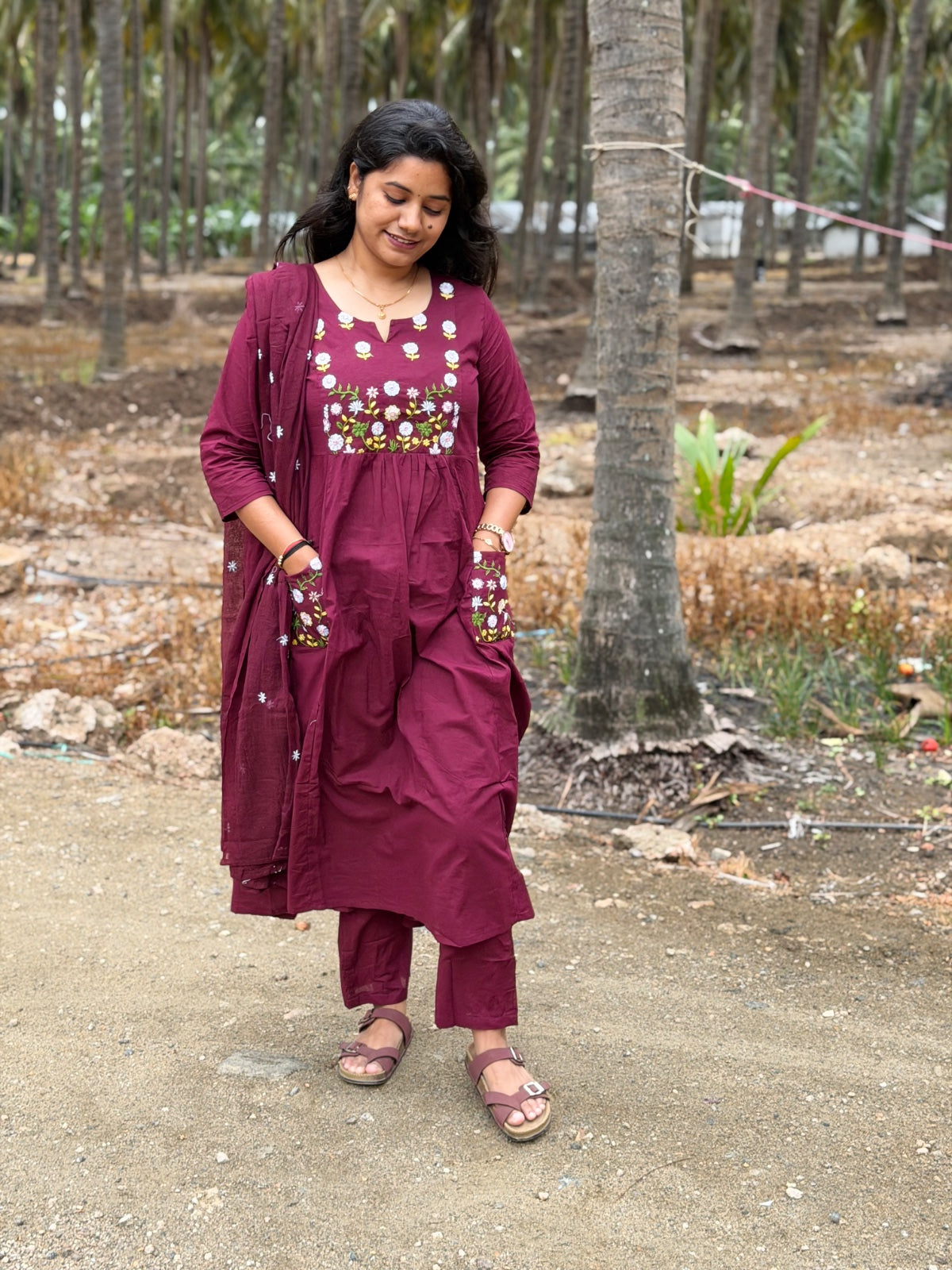 Cotton Floral Anarkali  AS113