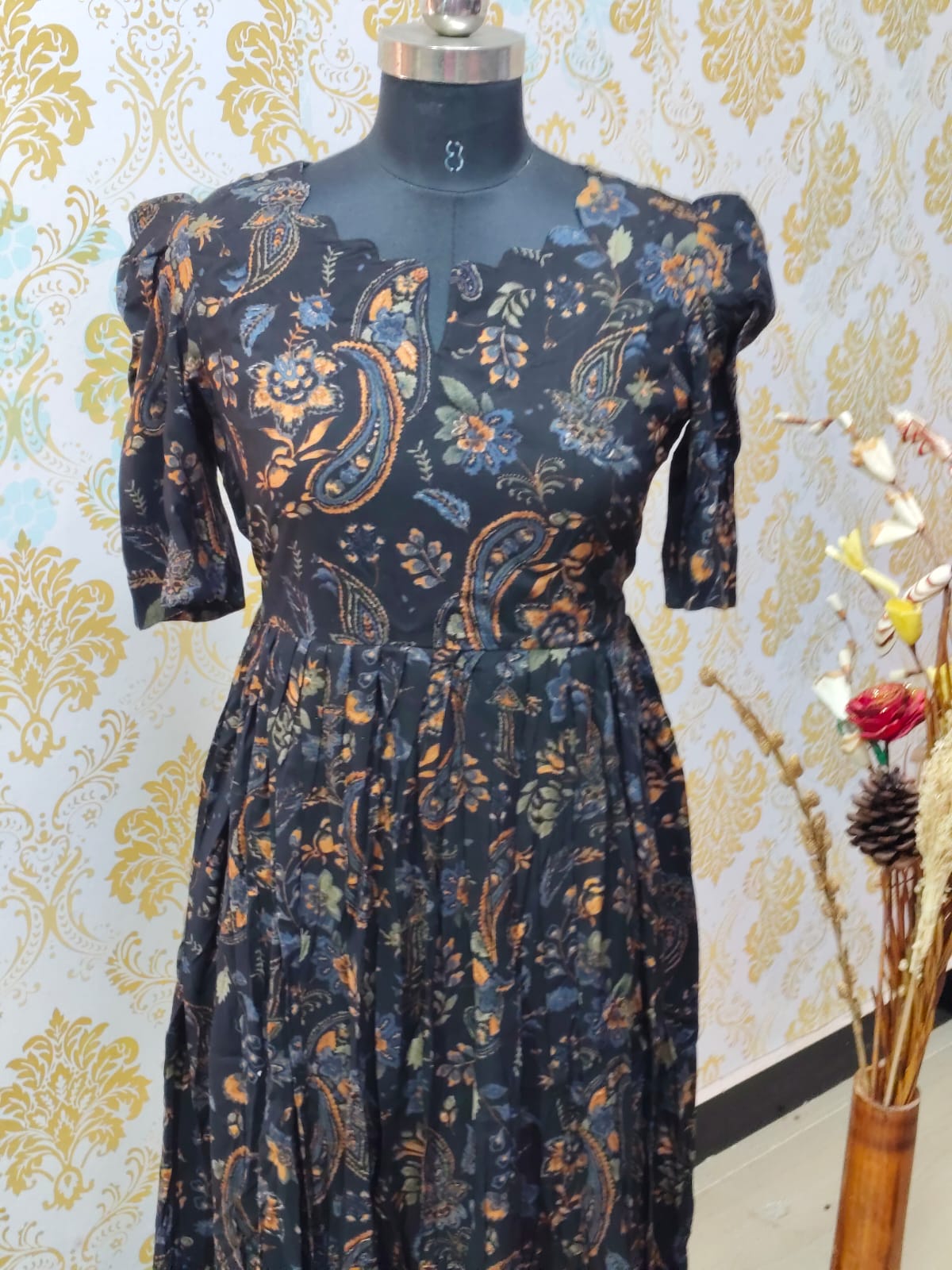 Premium Rayon Floral Frock - CFF113