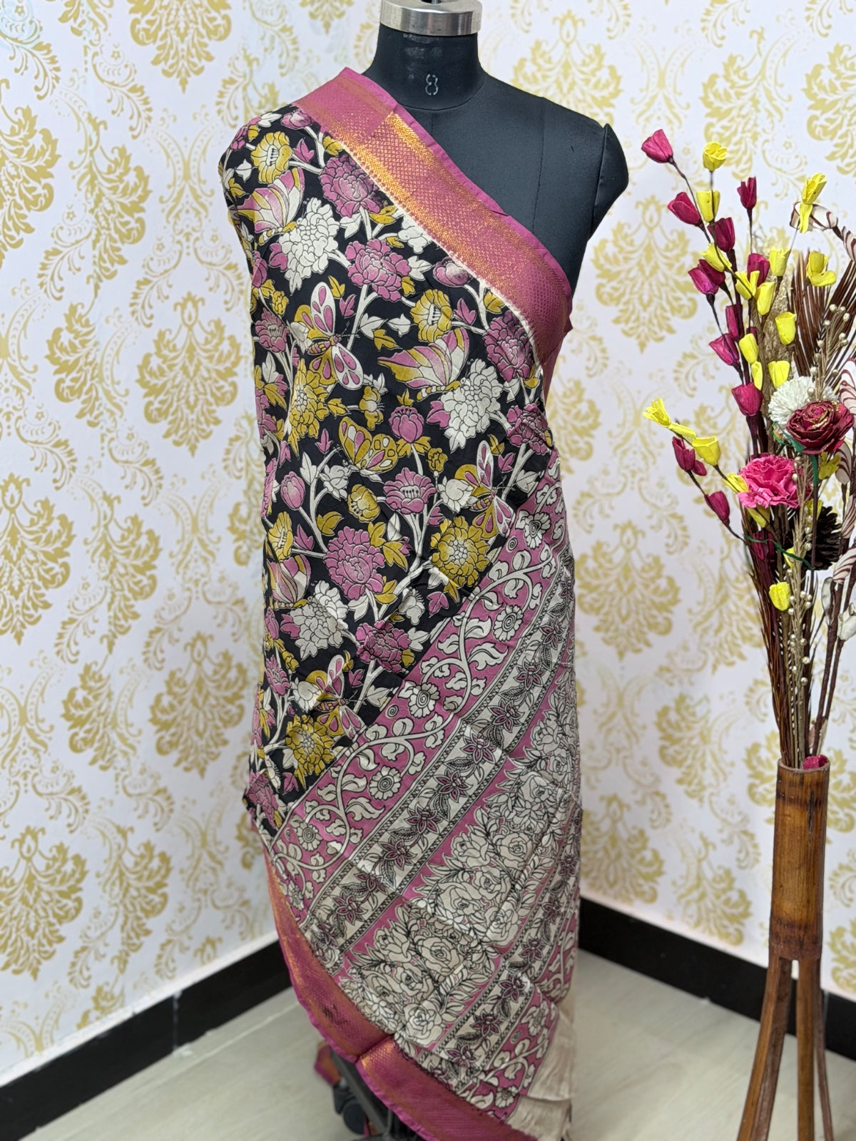 Kalamkari Zari Border Duppata KZD07