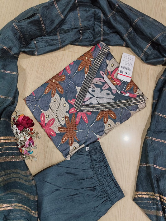 Kurti with Pant and Linen Dupatta sets - KPL15