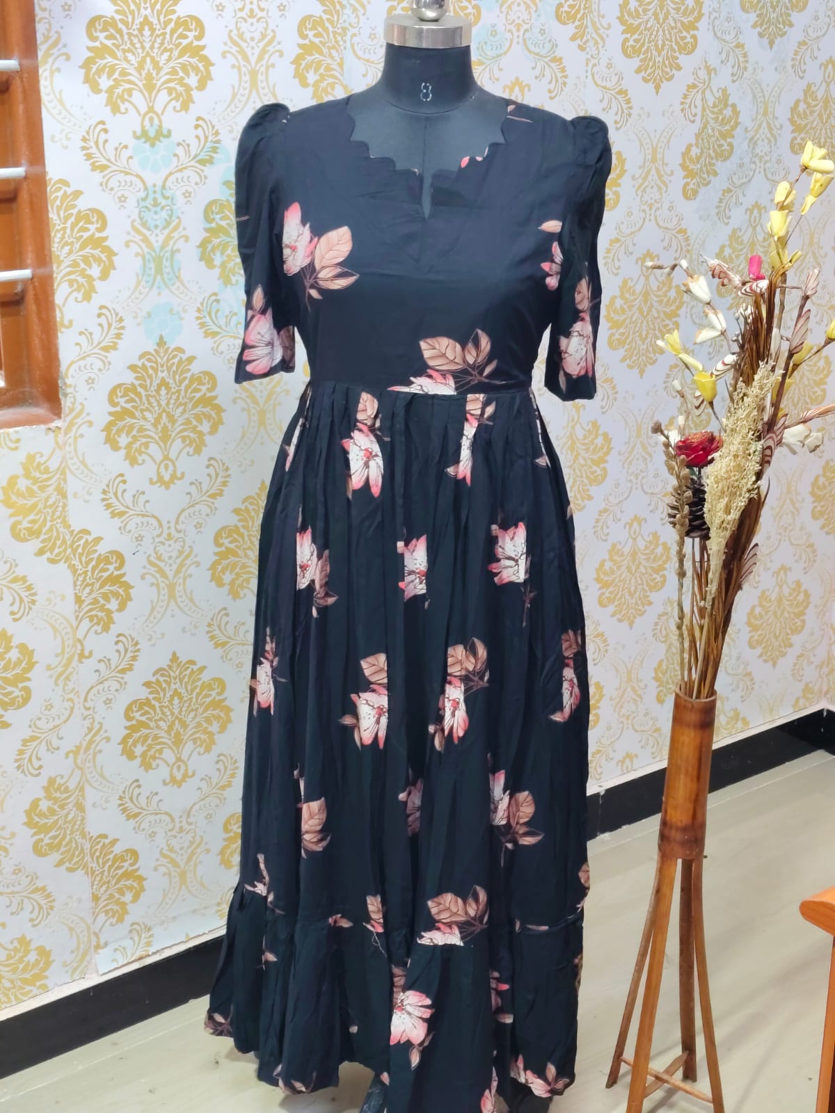 Premium Rayon Floral Frock - CFF115