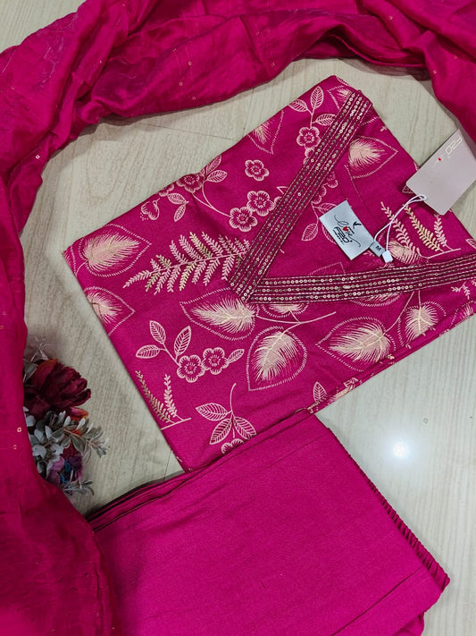 Kurti with Pant and Linen Dupatta sets - KPL16