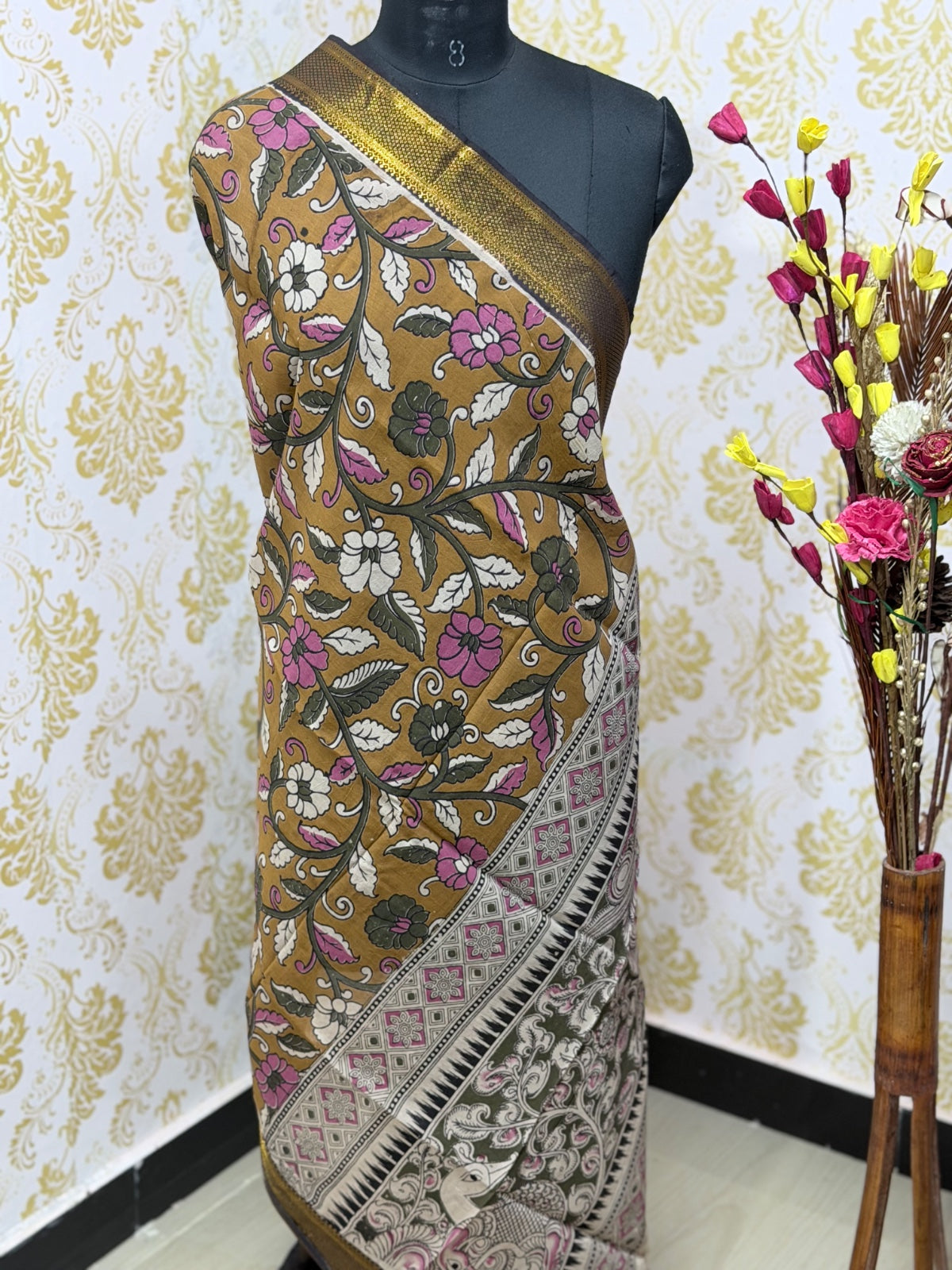 Kalamkari Zari Border Duppata KZD08