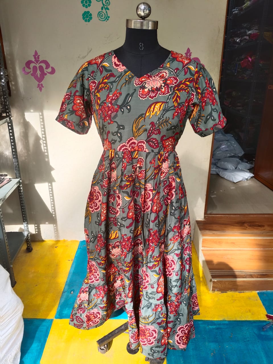 Cotton Floral Frock - CFF118