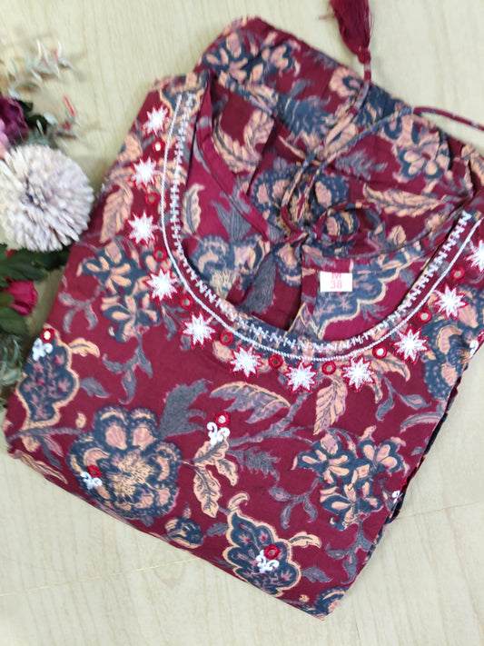 Cotton Long Sleveless Frocks CLF19