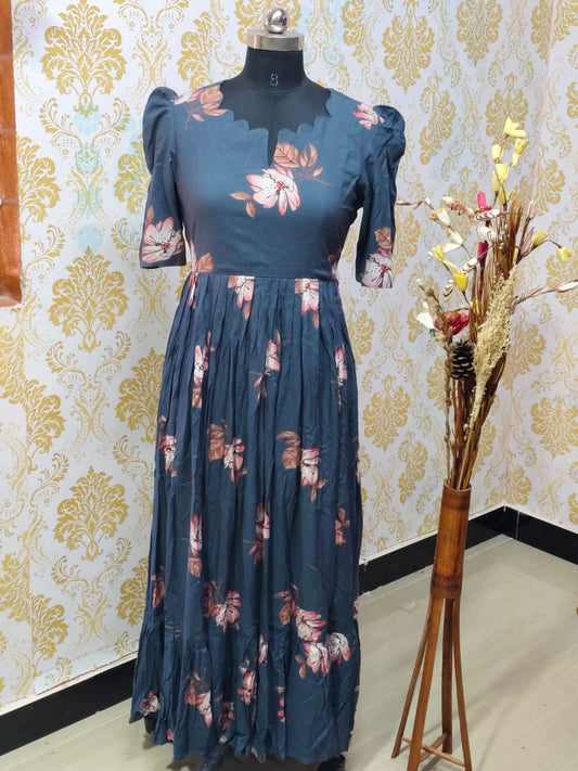 Premium Rayon Floral Frock - CFF121
