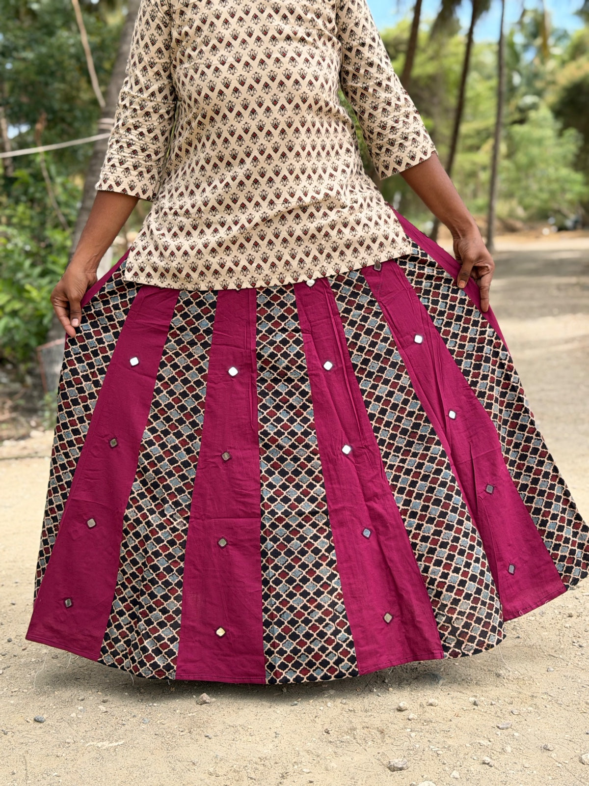 Ajrak Cotton Skirts SS22