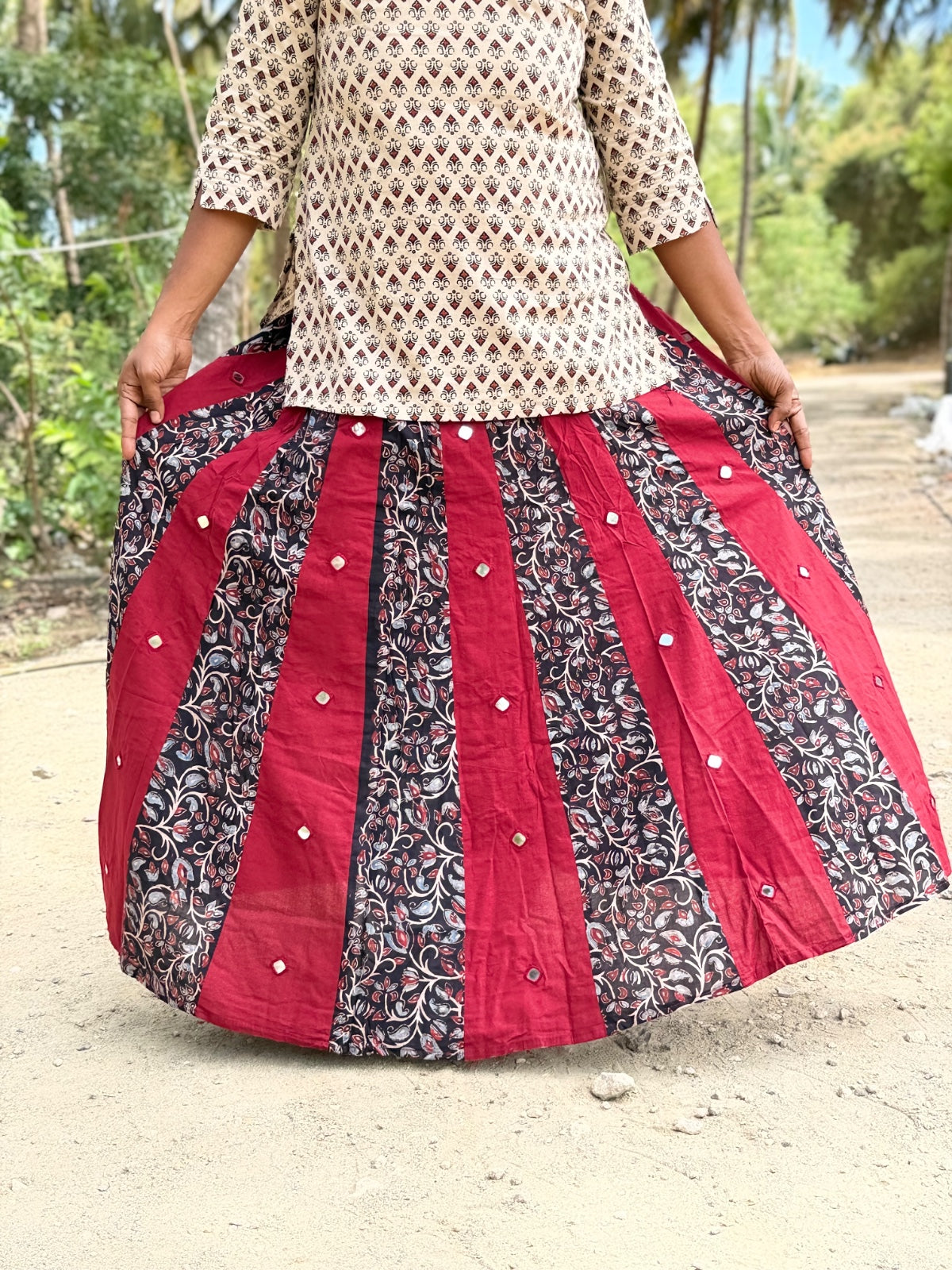 Ajrak Cotton Skirts SS24