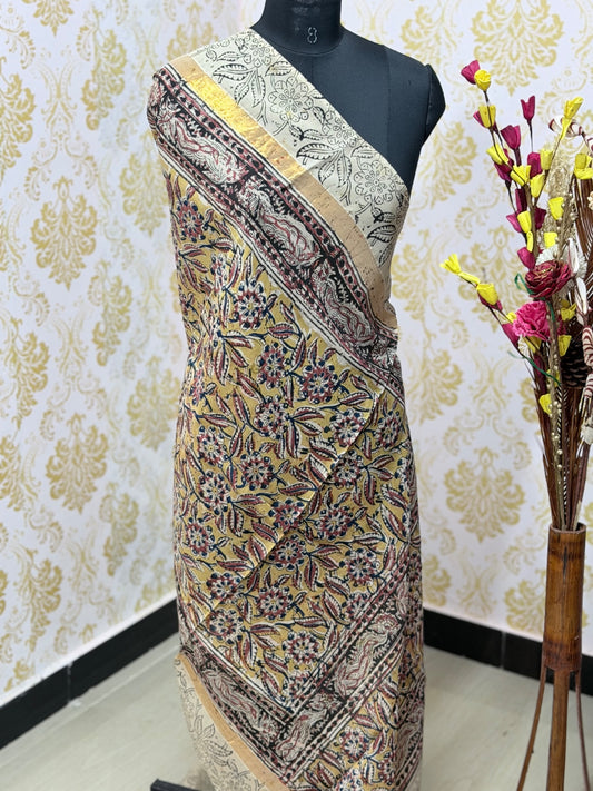 Kalamkari Zari Border Duppata KZD24