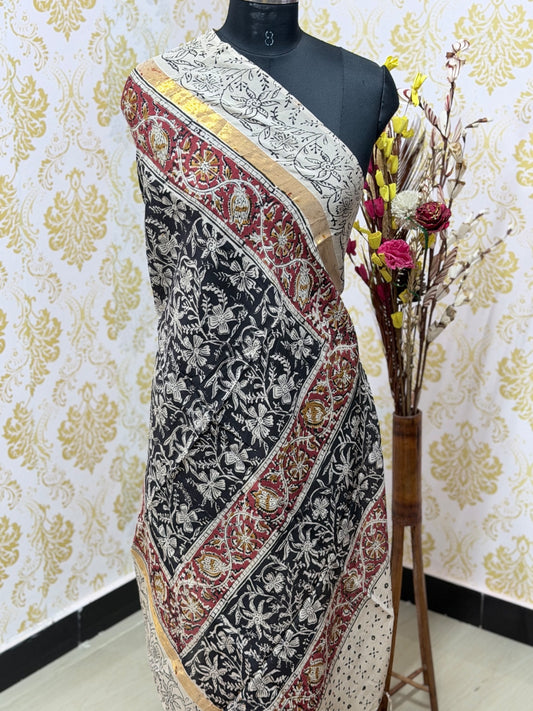 Kalamkari Zari Border Duppata KZD23