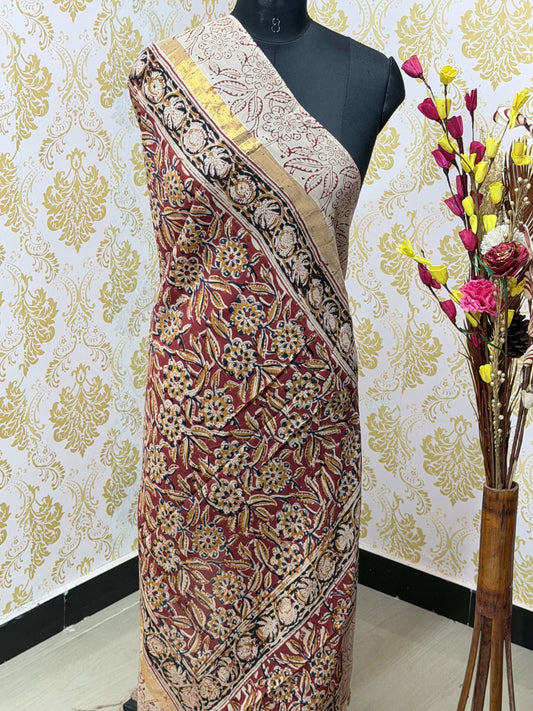 Kalamkari Zari Border Duppata KZD21