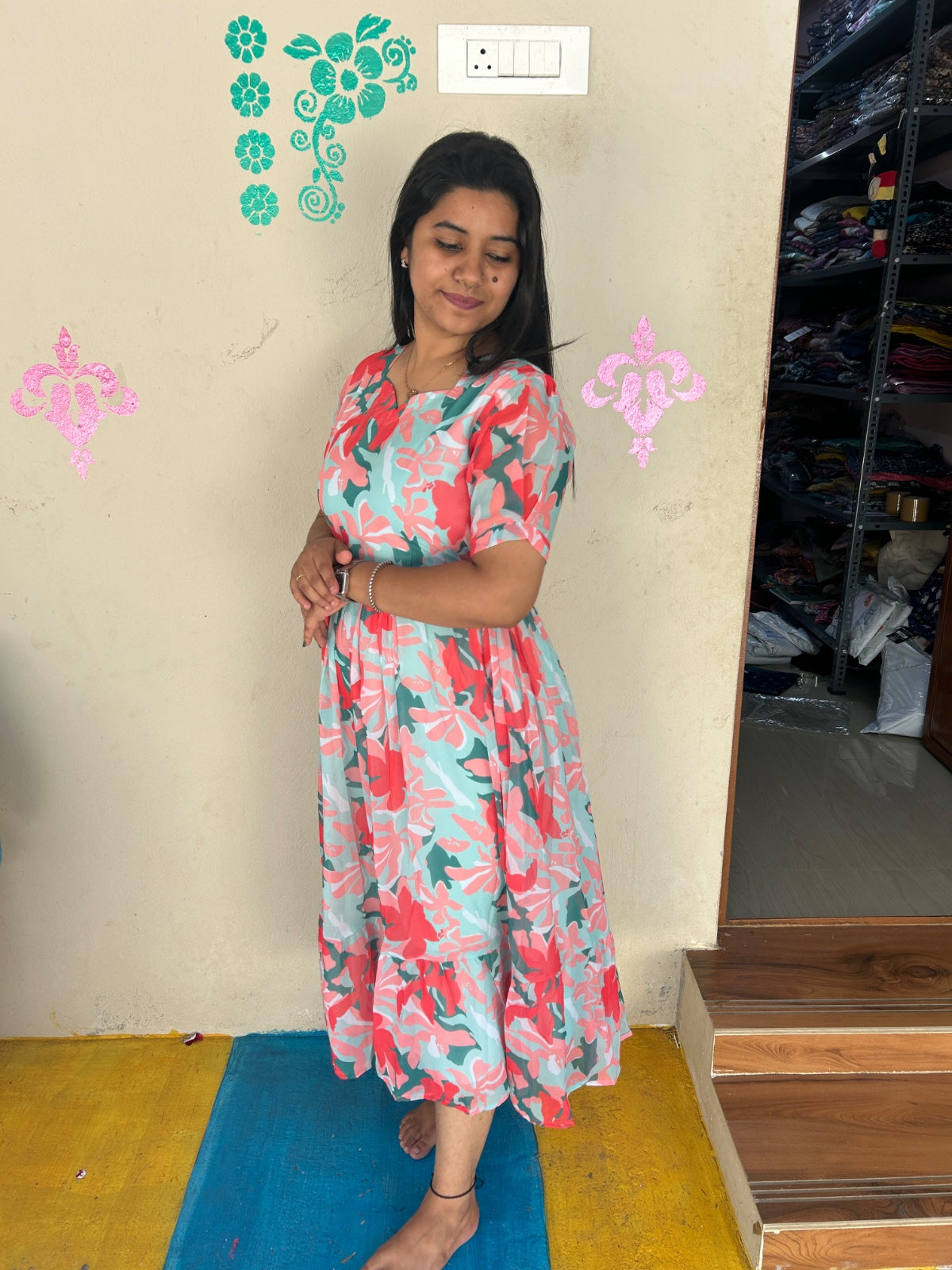 Georgette Floral Frock GFF02