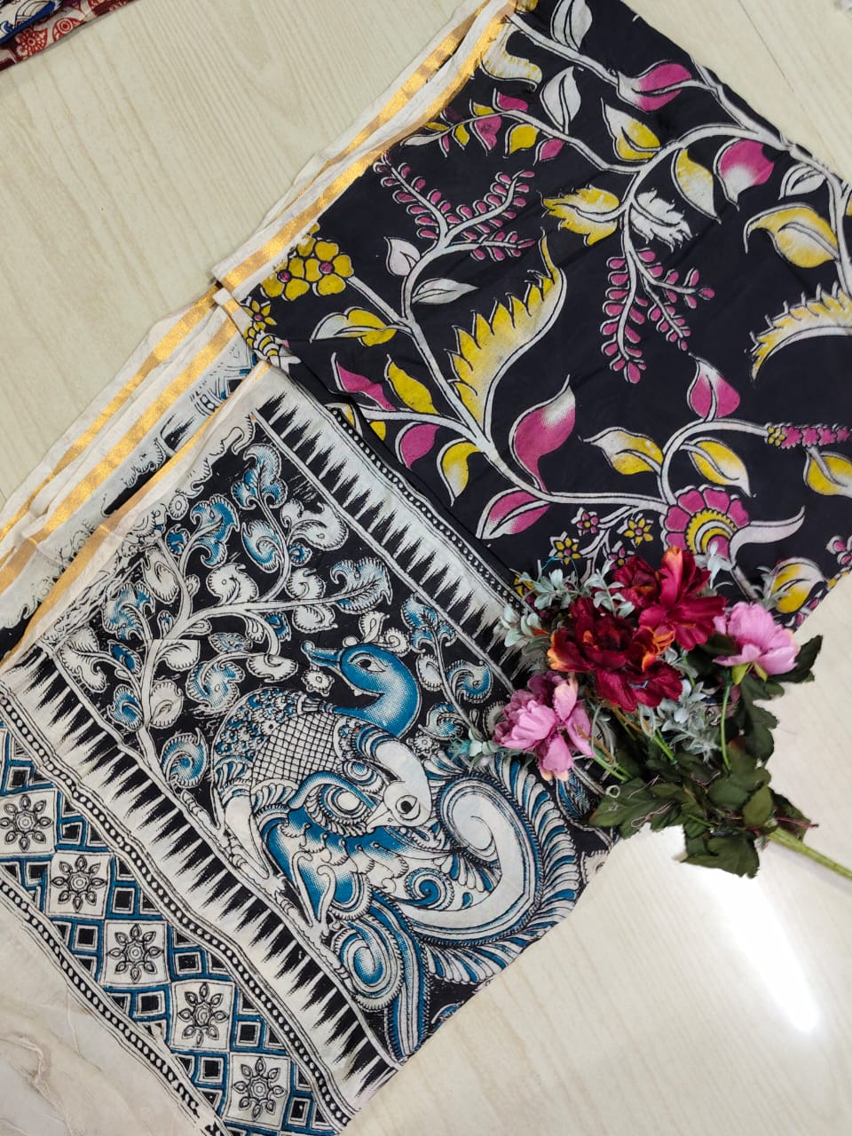 Kalamkari Zari Boarder Duppata KZD02