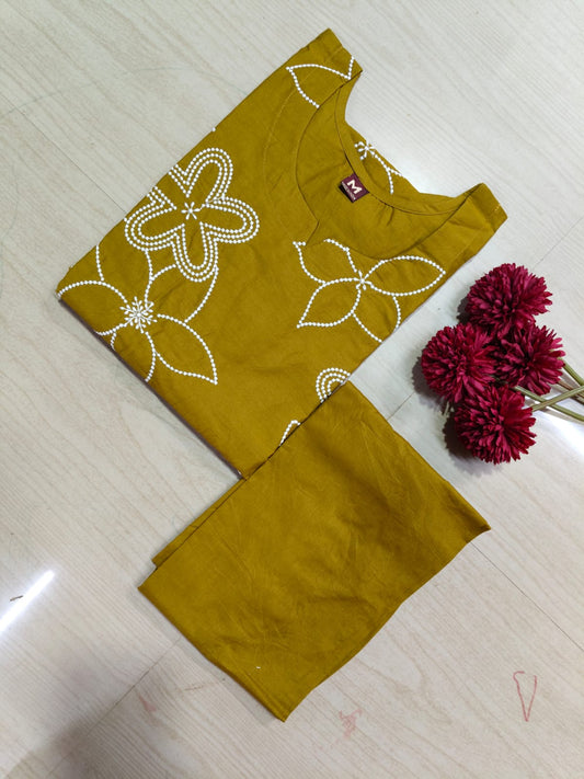 V neck Kurthi with Pant  ALN02