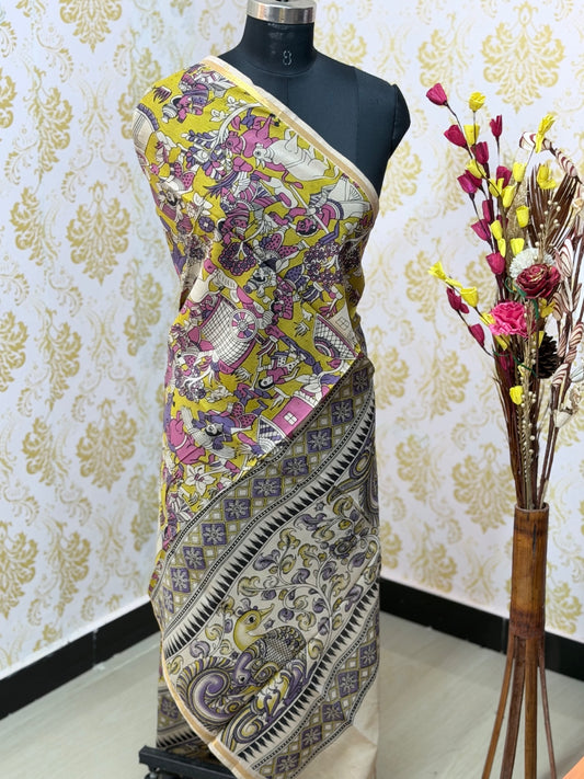 Kalamkari Zari Border Duppata KZD19