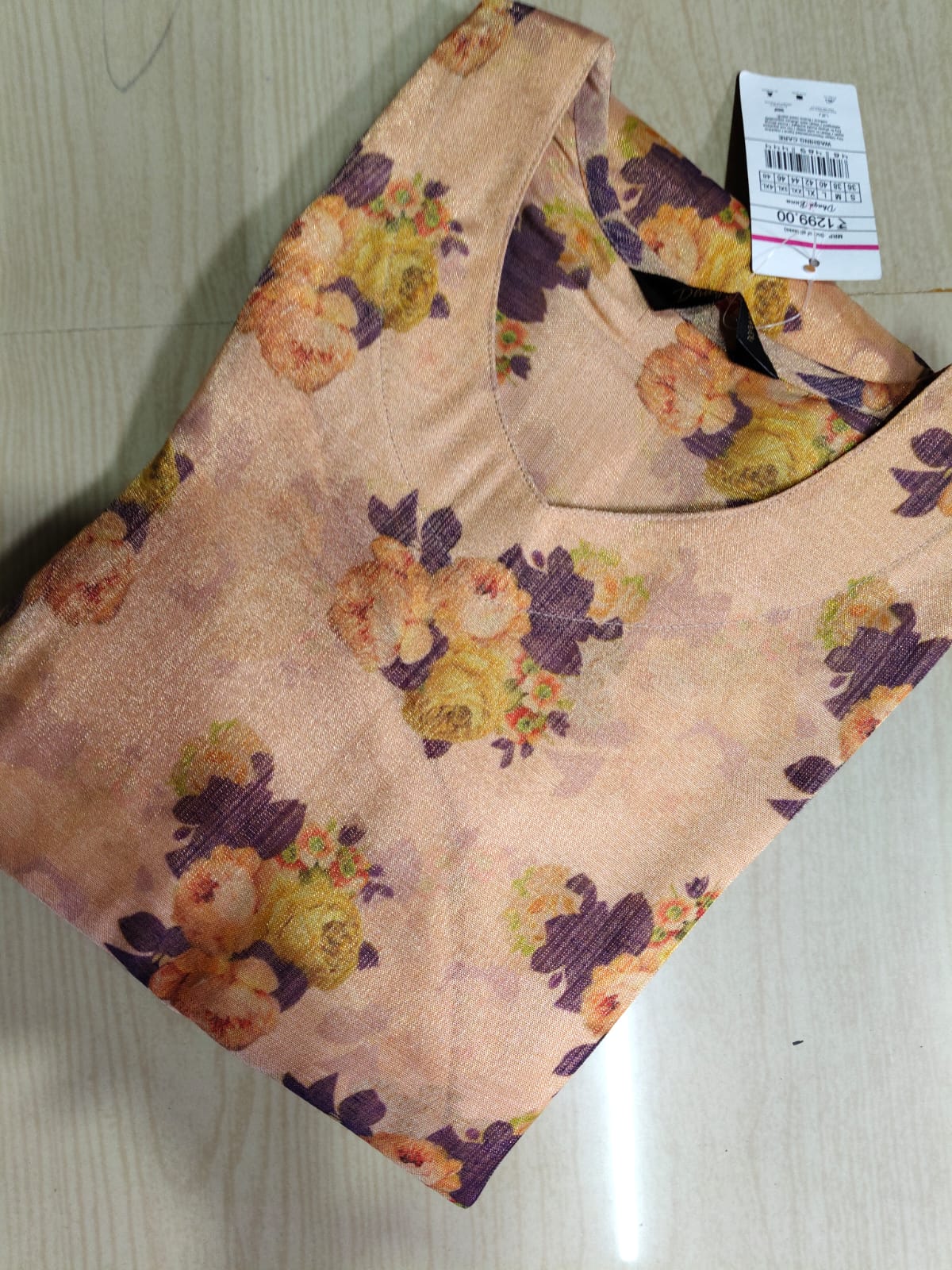 Floral Tissue Kurti - FTK35