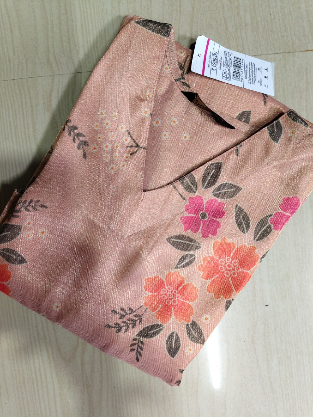 Floral Tissue Kurti - FTK38