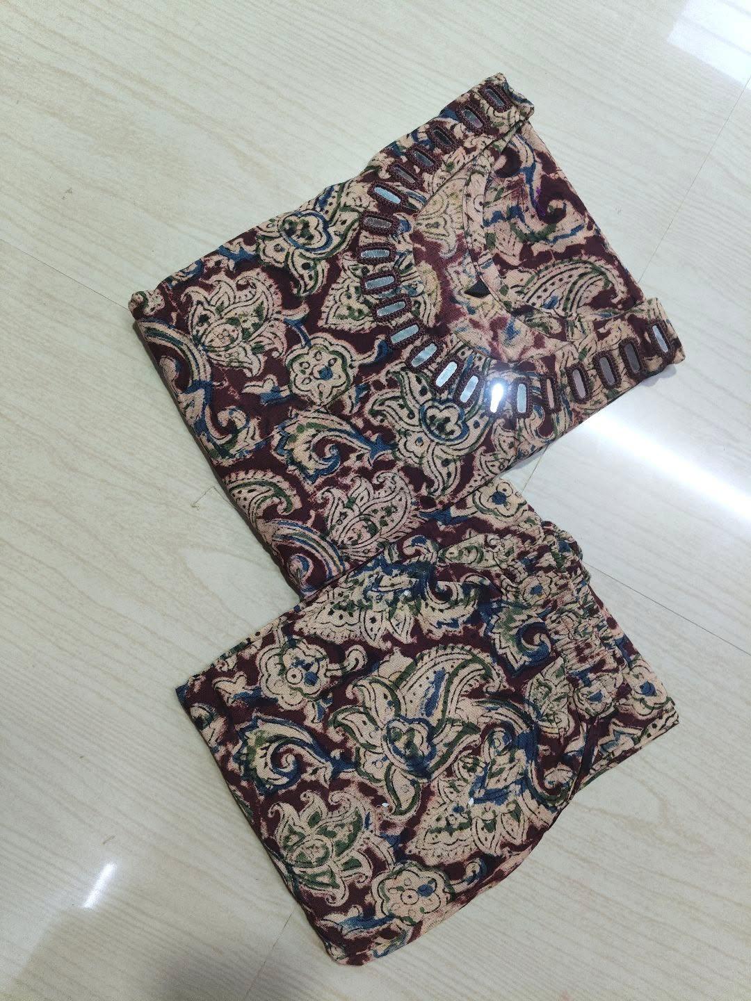 Kalamkari Kurti With Phant  PKA03