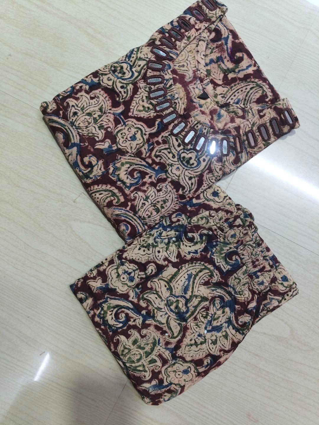 Kalamkari Kurti With Phant  PKA03