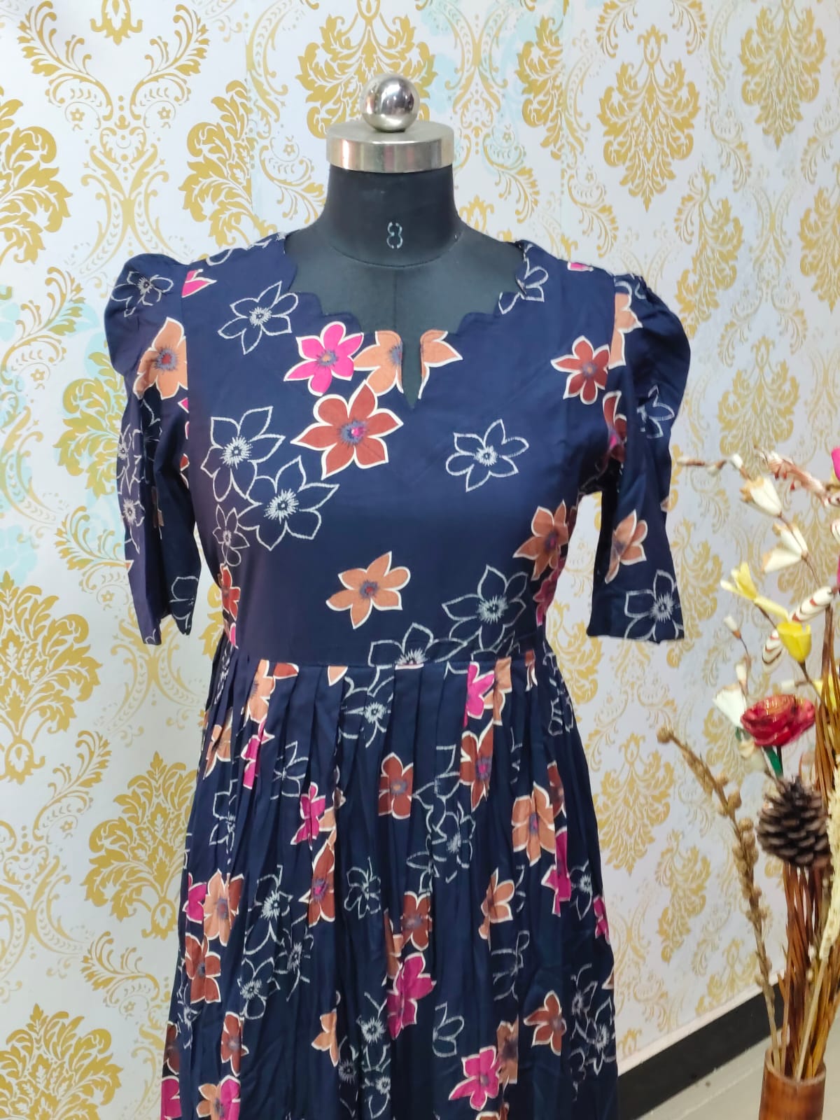 Premium Rayon Floral Frock - CFF124