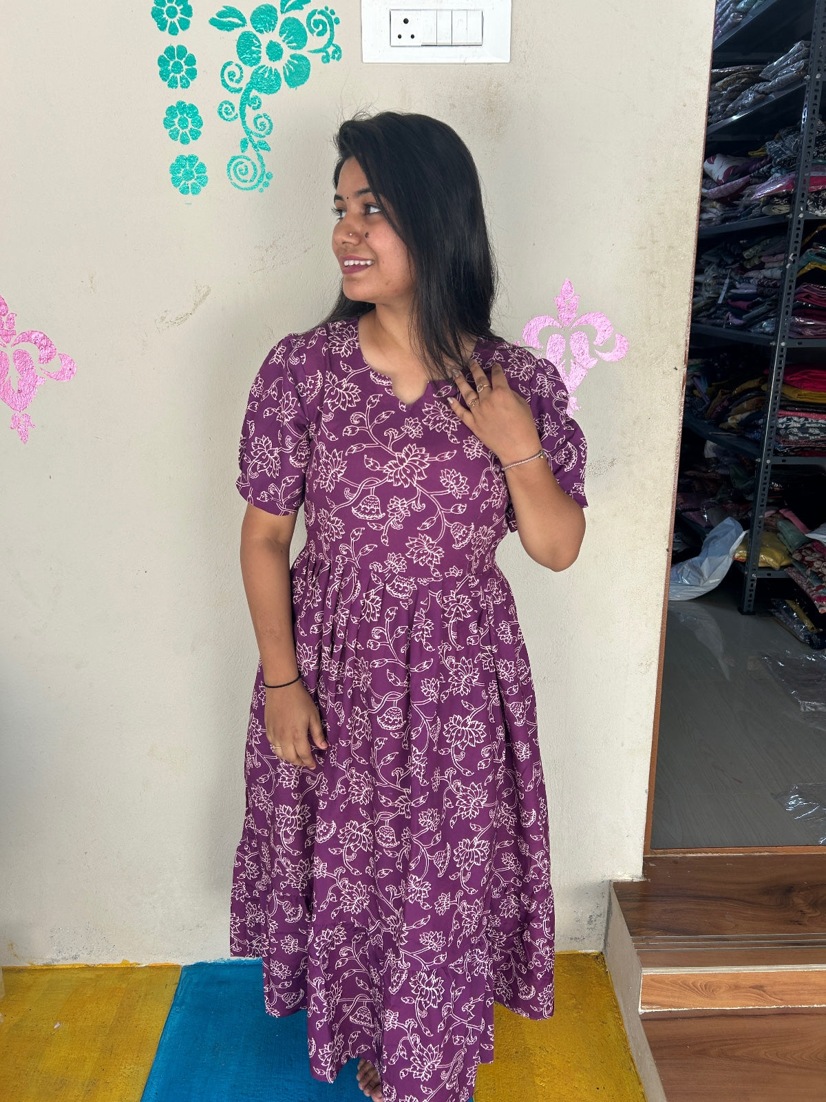 Cotton Floral Frock - CFF44