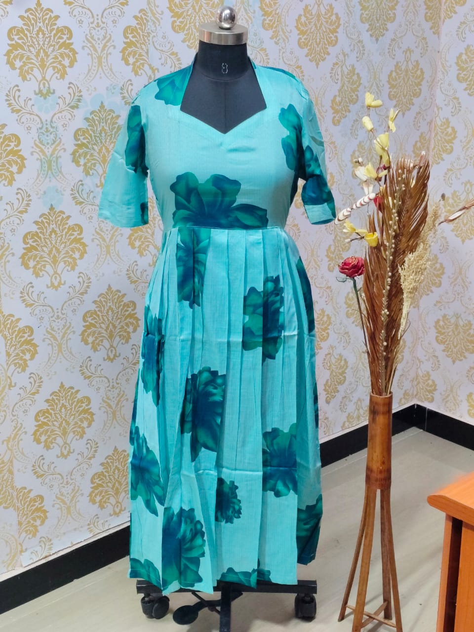 Rayon Floral Frock  CFF146