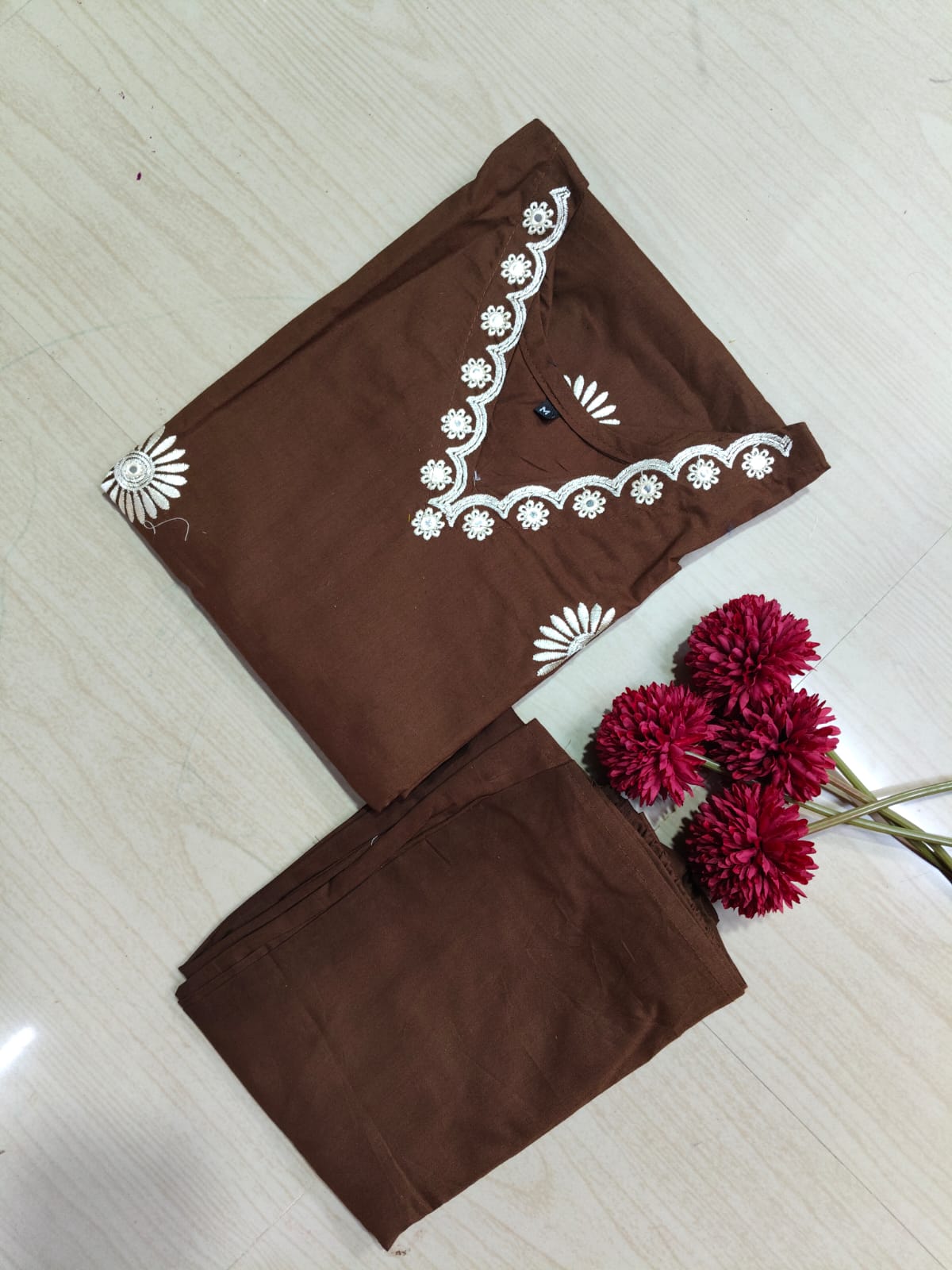 V neck Kurthi with Pant  ALN04