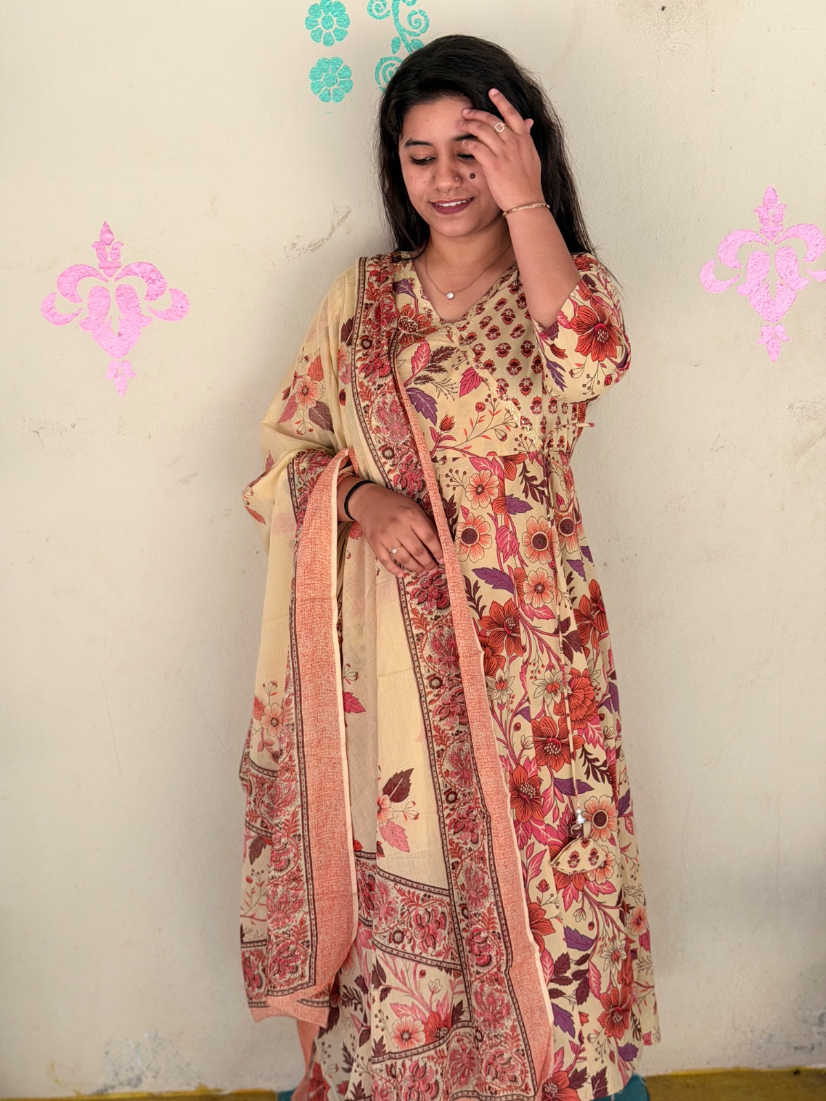 Cotton Floral Anarkali - CA52