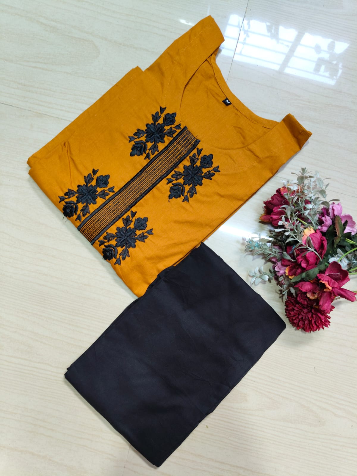 V neck Kurthi with Pant  ALN54