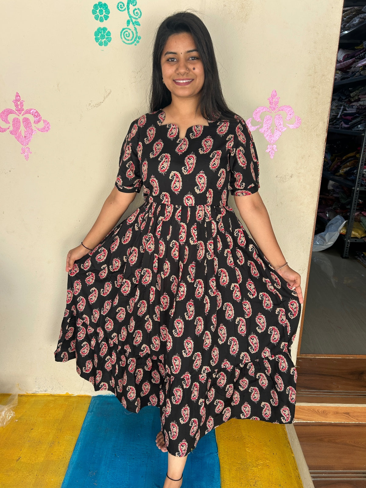 Cotton Floral Frock - CFF54