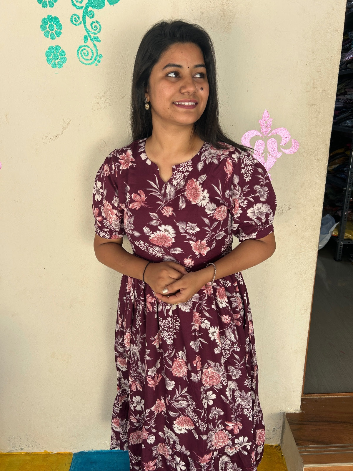 Cotton Floral Frock - CFF56