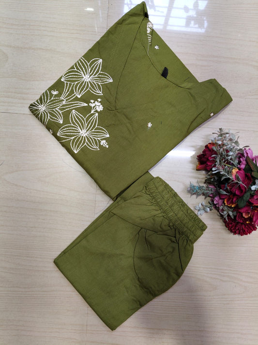 V neck Kurthi with Pant  ALN57