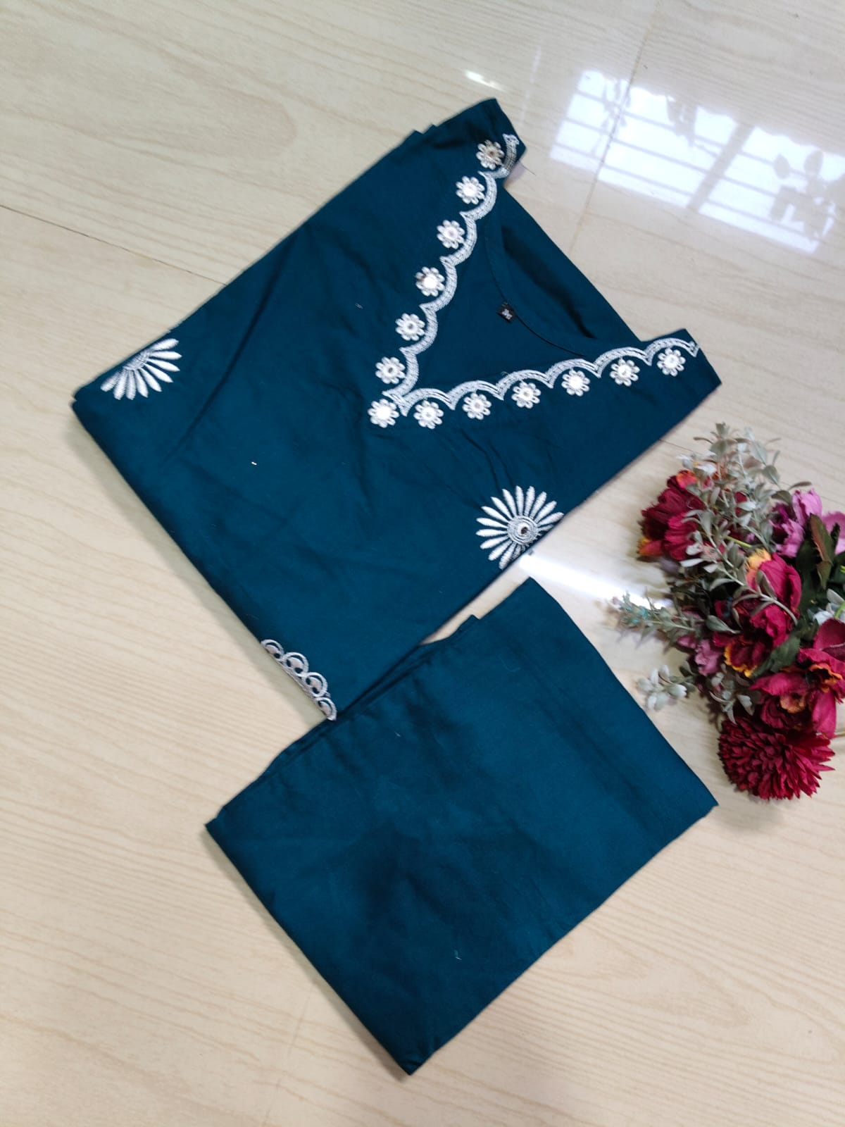 V neck Kurthi with Pant  ALN58