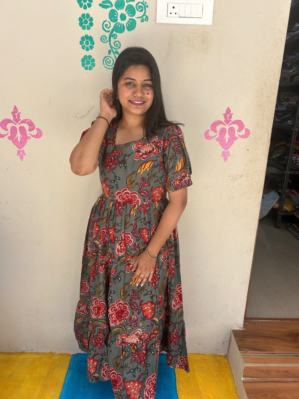 Cotton Floral Frock - CFF59