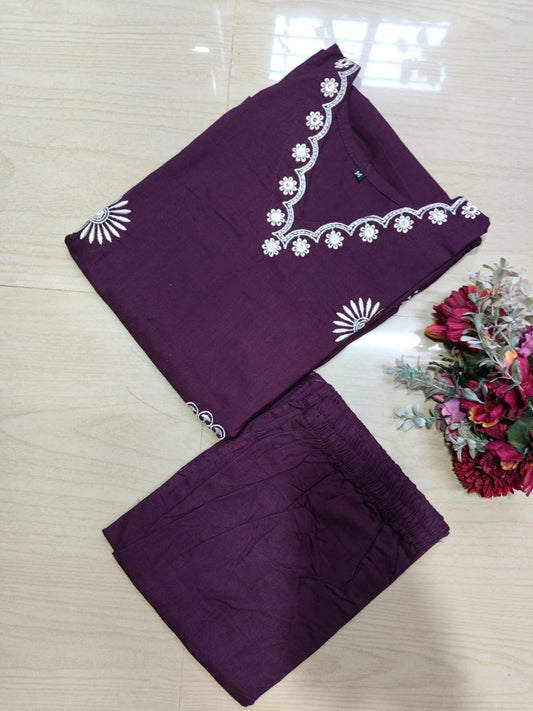 V neck Kurthi with Pant  ALN59