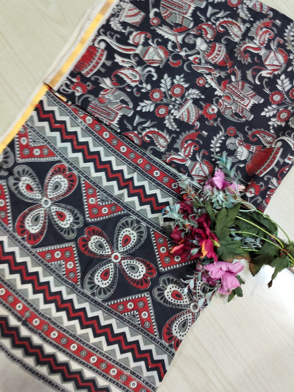 Kalamkari Zari Boarder Duppata KZD05