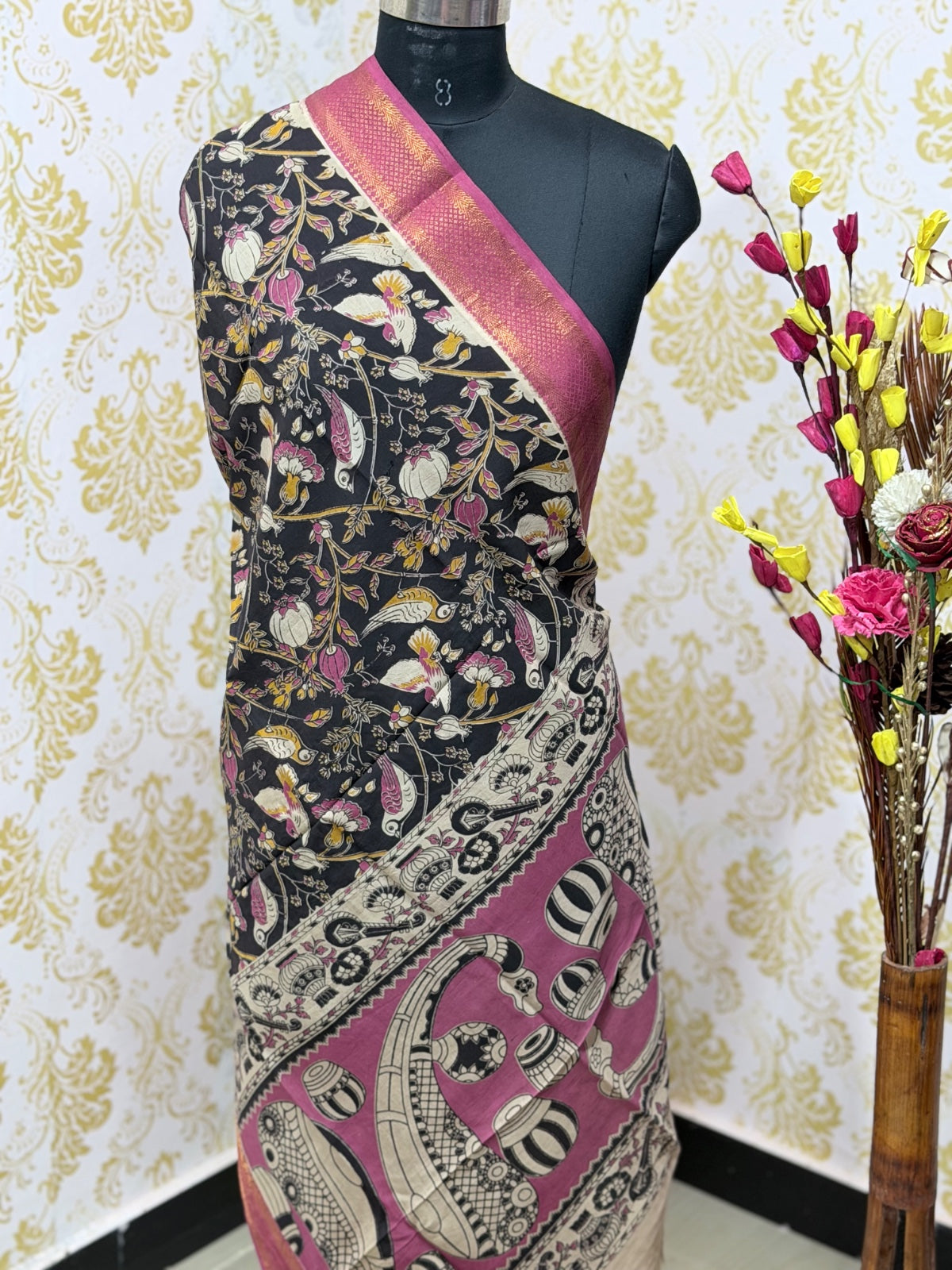 Kalamkari Zari Border Duppata KZD02