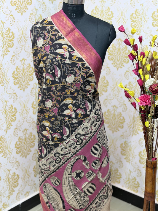 Kalamkari Zari Border Duppata KZD05