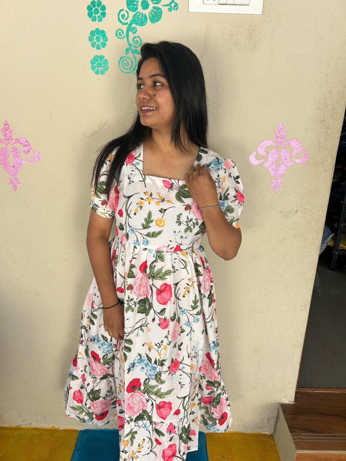 Cotton Floral Frock - CFF61
