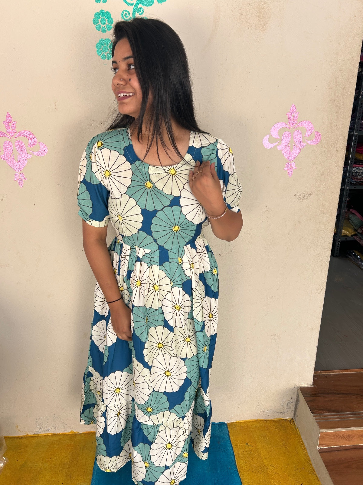 Cotton Floral Frock - CFF62