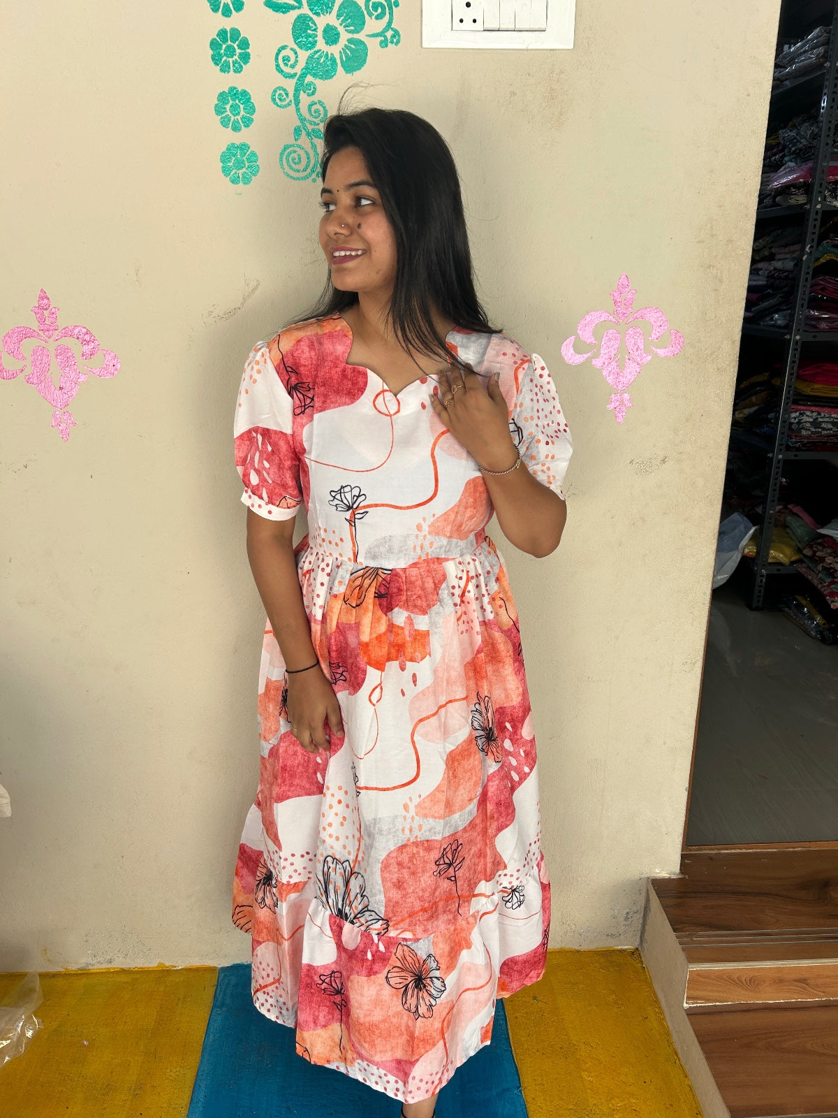 Cotton Floral Frock - CFF64