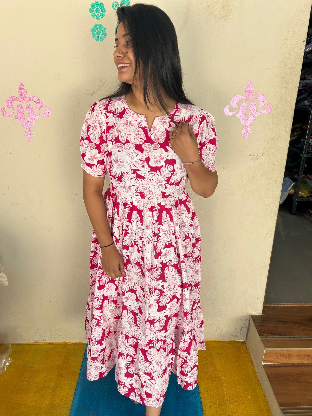 Cotton Floral Frock - CFF60