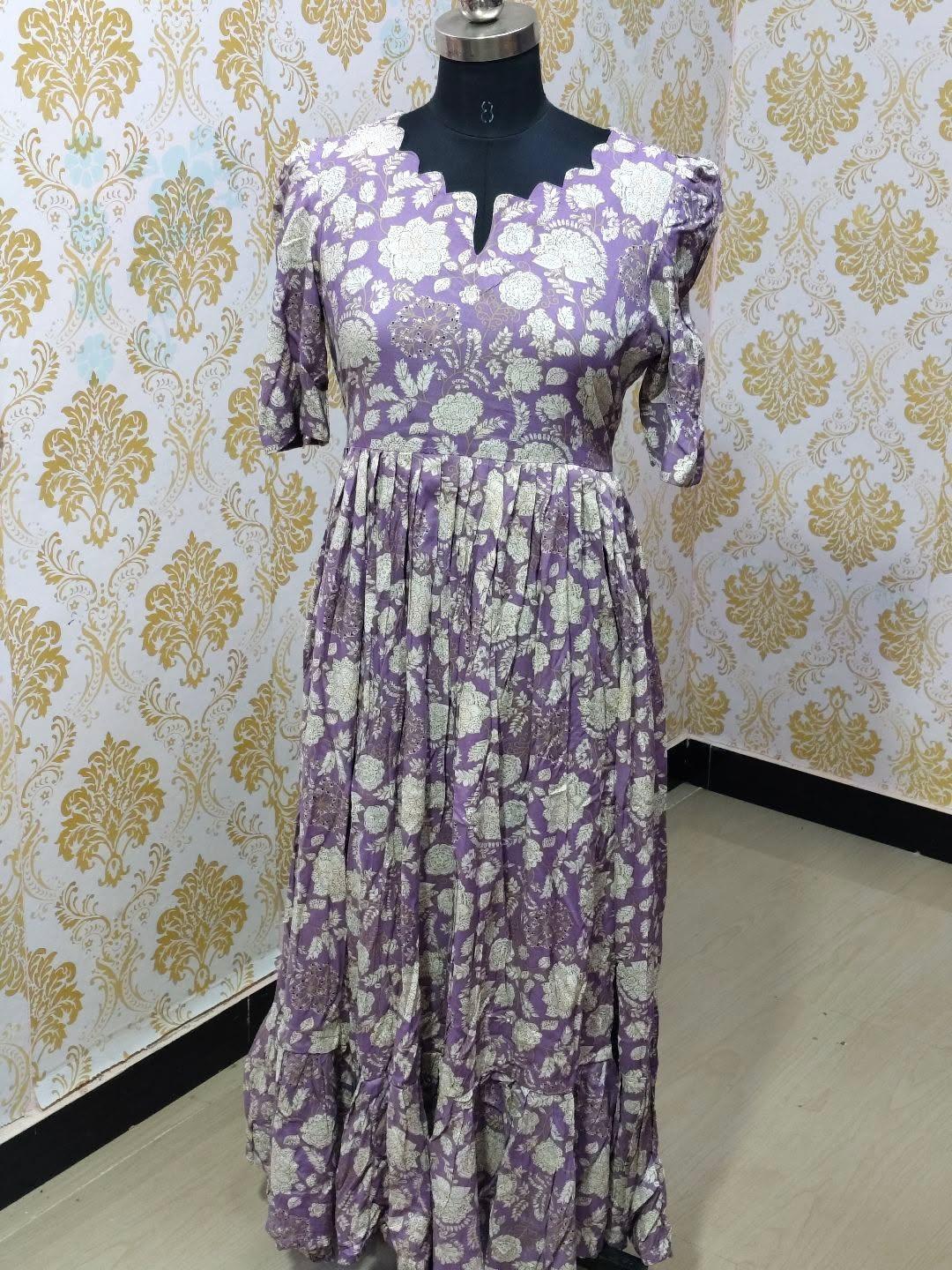 Premium Rayon Floral Frock - CFF167