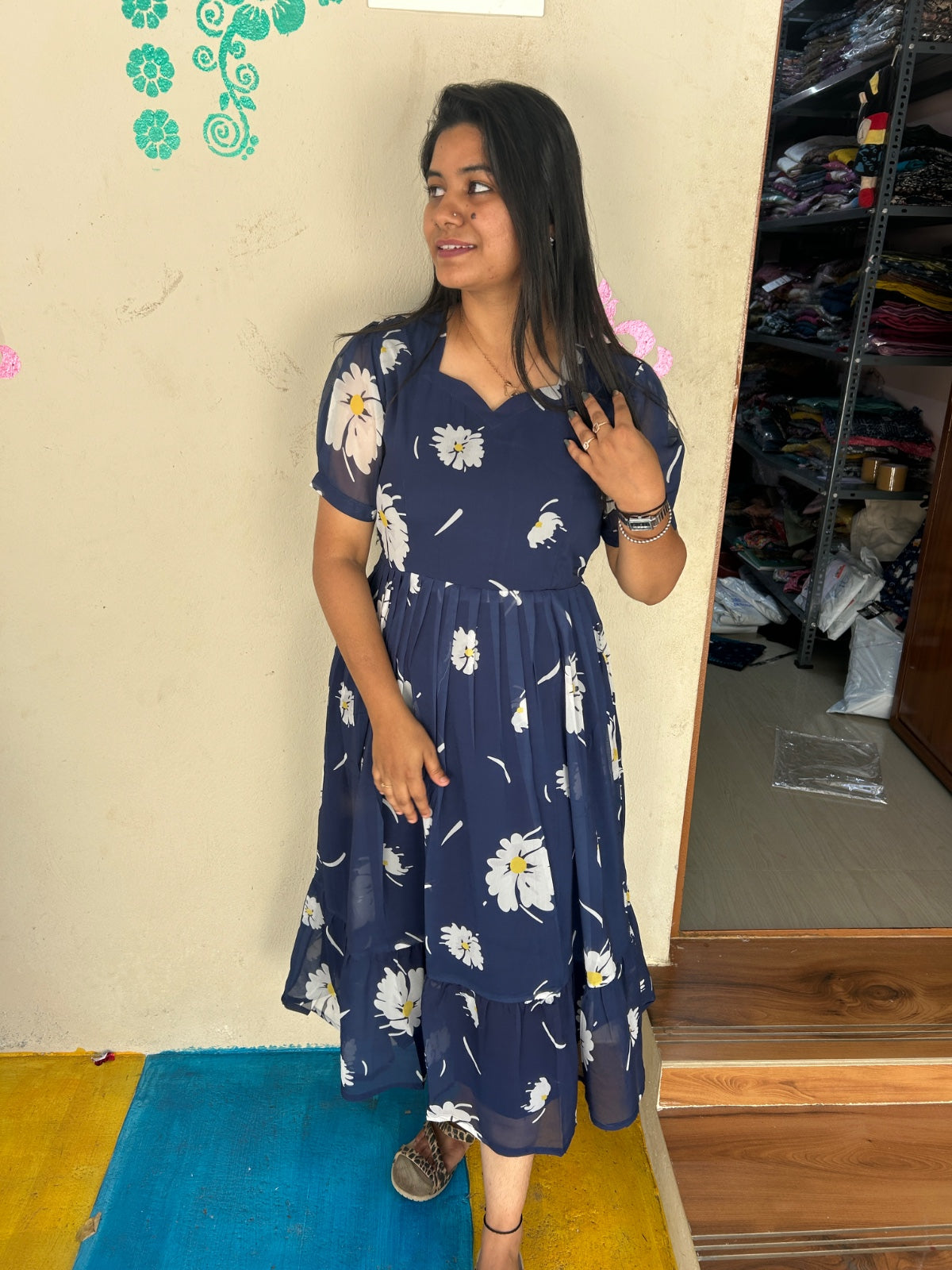 Georgette Floral Frock GFF06