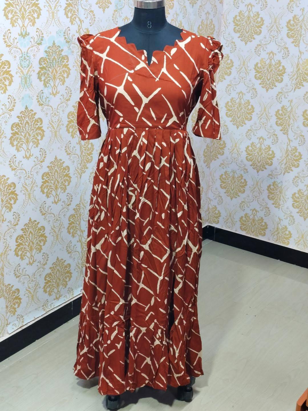 Premium Rayon Floral Frock - CFF170
