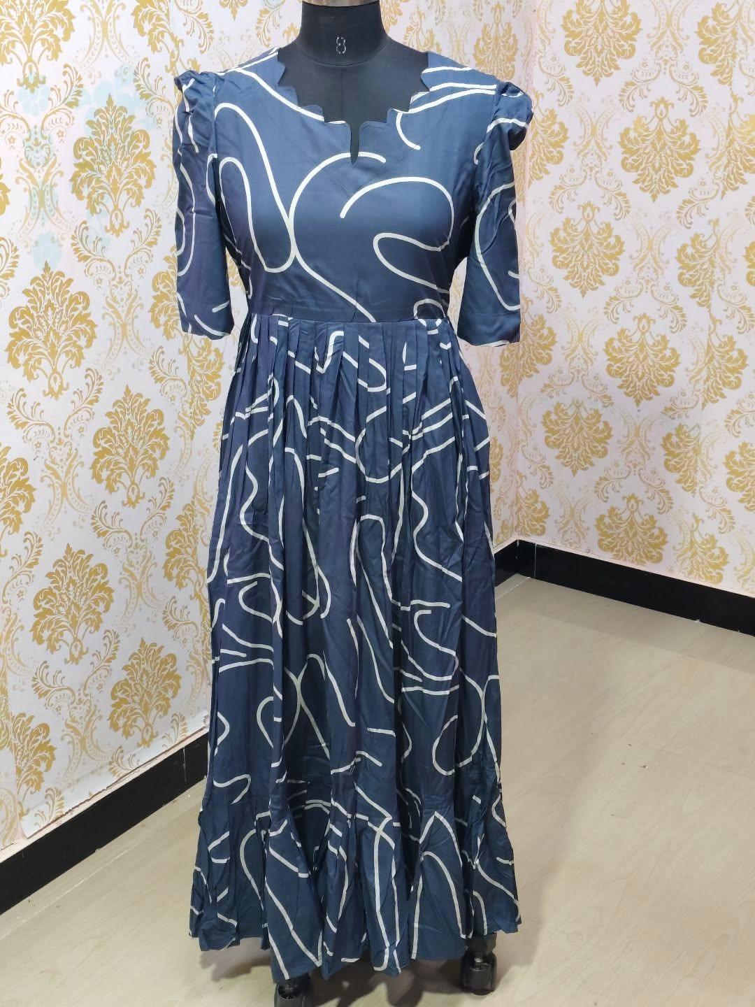 Premium Rayon Floral Frock - CFF172