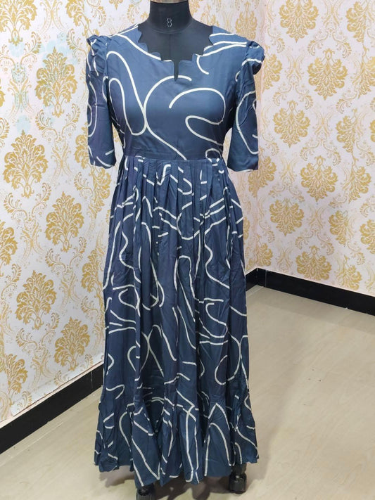 Premium Rayon Floral Frock - CFF172